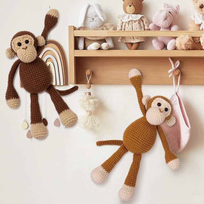 Crochetta Crochet Kit for Beginners, Crochet Kits with Step-by-Step Video Tutorials, Learn to Crochet Animal Kit for Adults, DIY Craft Knitting Supplies, Monkey Amigurumi Gift(40%+ Yarn) - Image 2
